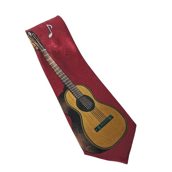 Empire Guitar Music Notes Treble Clef Novelty Necktie - Picture 2 of 6